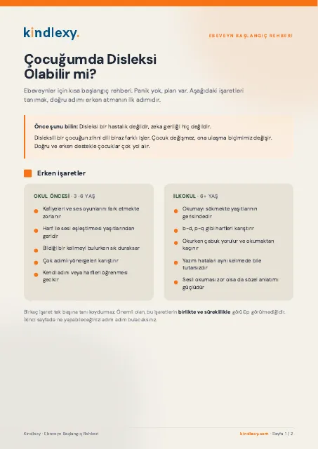 Disleksi Ebeveyn Rehberi: Belirtiler ve Evde Destek , kapak