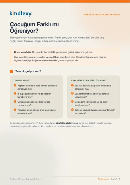Çocuğum Farklı mı Öğreniyor? Ebeveyn Başlangıç Rehberi , kapak